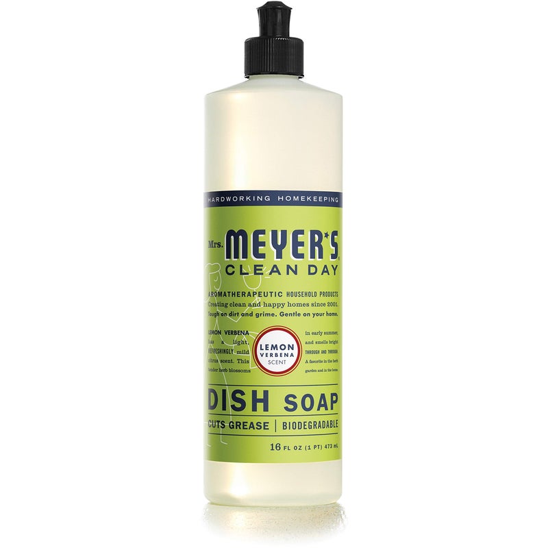 MRS. MEYER'S CLEAN D السّيدة. مايرز كلينداي صابون الأطباق السائل القابل للتحلل بتركيبة الليمون لويزة 16 أونصة سائلة. أوقية - Image 1